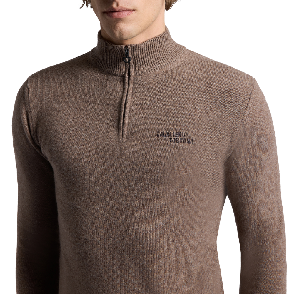 Cavalleria Toscana Herren, Pure Wool Half Zip Turleneck Sweater, Herbst/Winter 2026