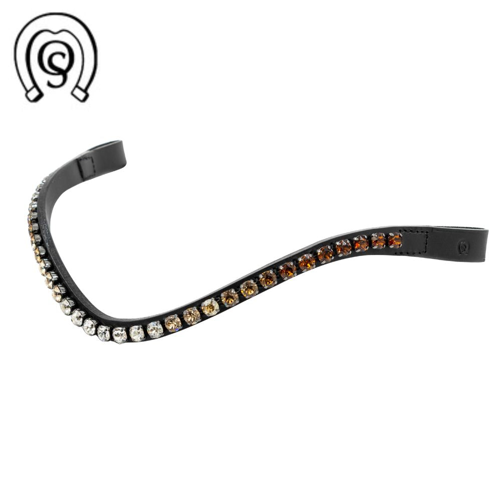 Otto Schumacher Stirnriemen Symphony Rivoli XS (8mm), Shading - (braun/crystal)