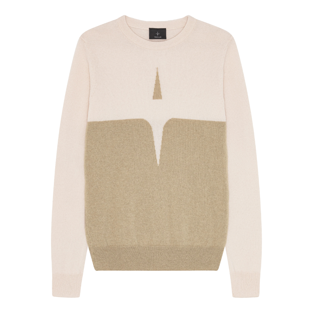 Trolle Company Damen Cashmere & Wool star logo crew sweater, SS26