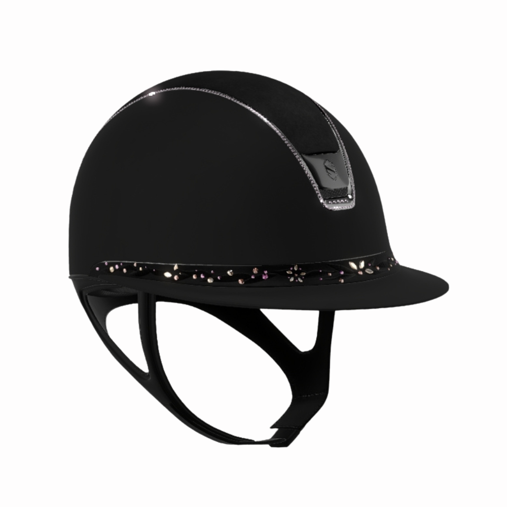 Samshield Reithelm Miss Shield 2.0 Shadowmatt schwarz Flower Swarovski Jewelry rosa +300