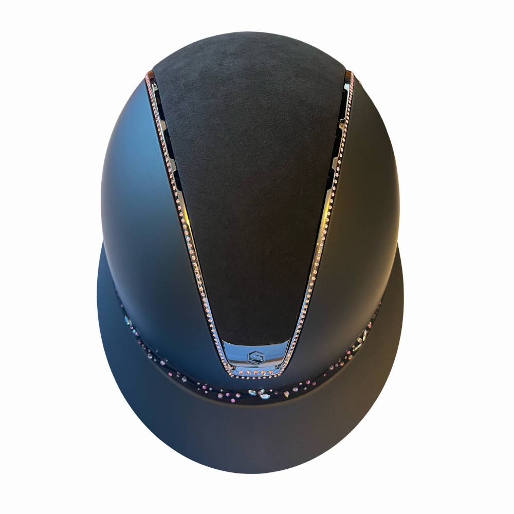 Samshield Reithelm Miss Shield 2.0 Shadowmatt schwarz Flower Swarovski Jewelry rosa +300
