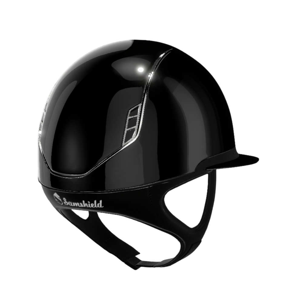 Samshield Reithelm Miss Shield 2.0 Shadowglossy schwarz Crystal Fabric silver
