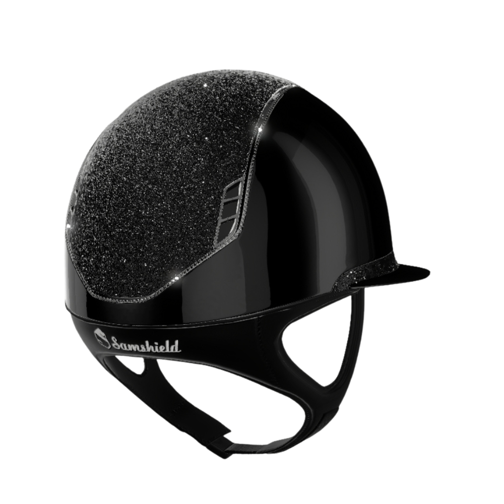 Samshield Reithelm Miss Shield 2.0 Shadowglossy schwarz Crystal Fabric +300 swarovski jet black
