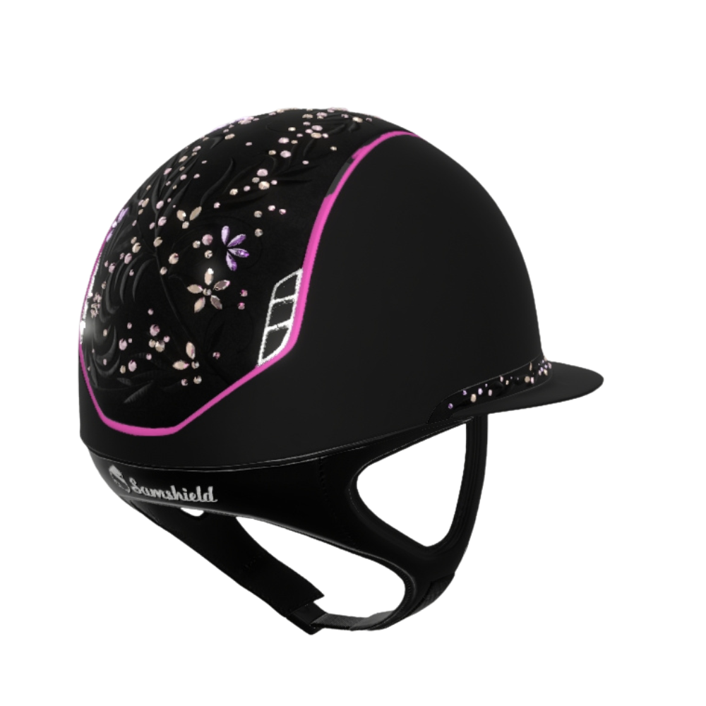 Samshield Reithelm Miss Shield 2.0 Shadowmatt schwarz Flower Swarovski Jewelry Majestic pink
