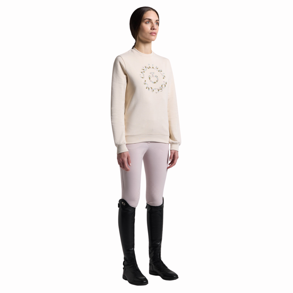 Cavalleria Toscana Damen Crew Neck Sweatshirt Floral Embroidery, Frühjahr/Sommer 2026