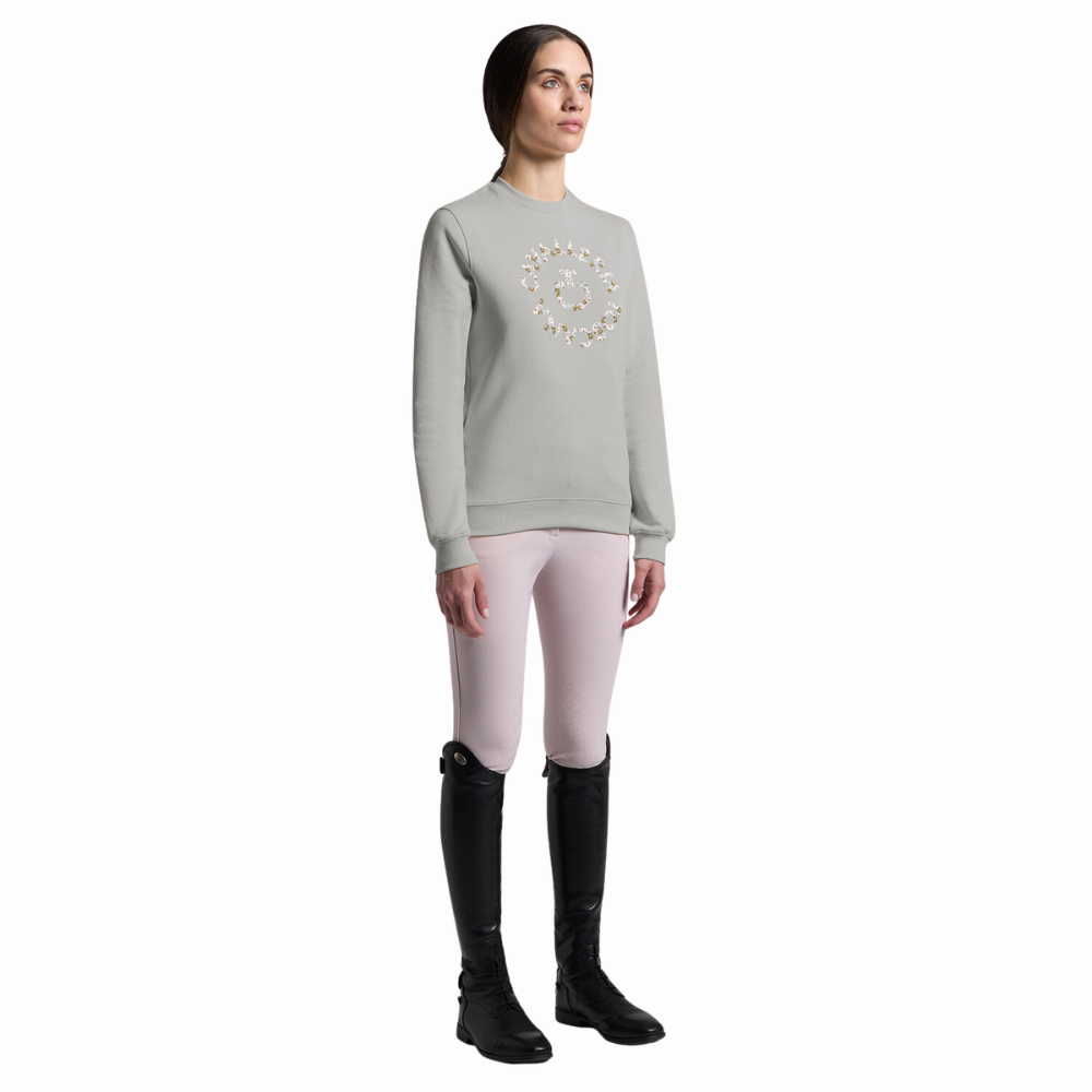 Cavalleria Toscana Damen Crew Neck Sweatshirt Floral Embroidery, Frühjahr/Sommer 2026