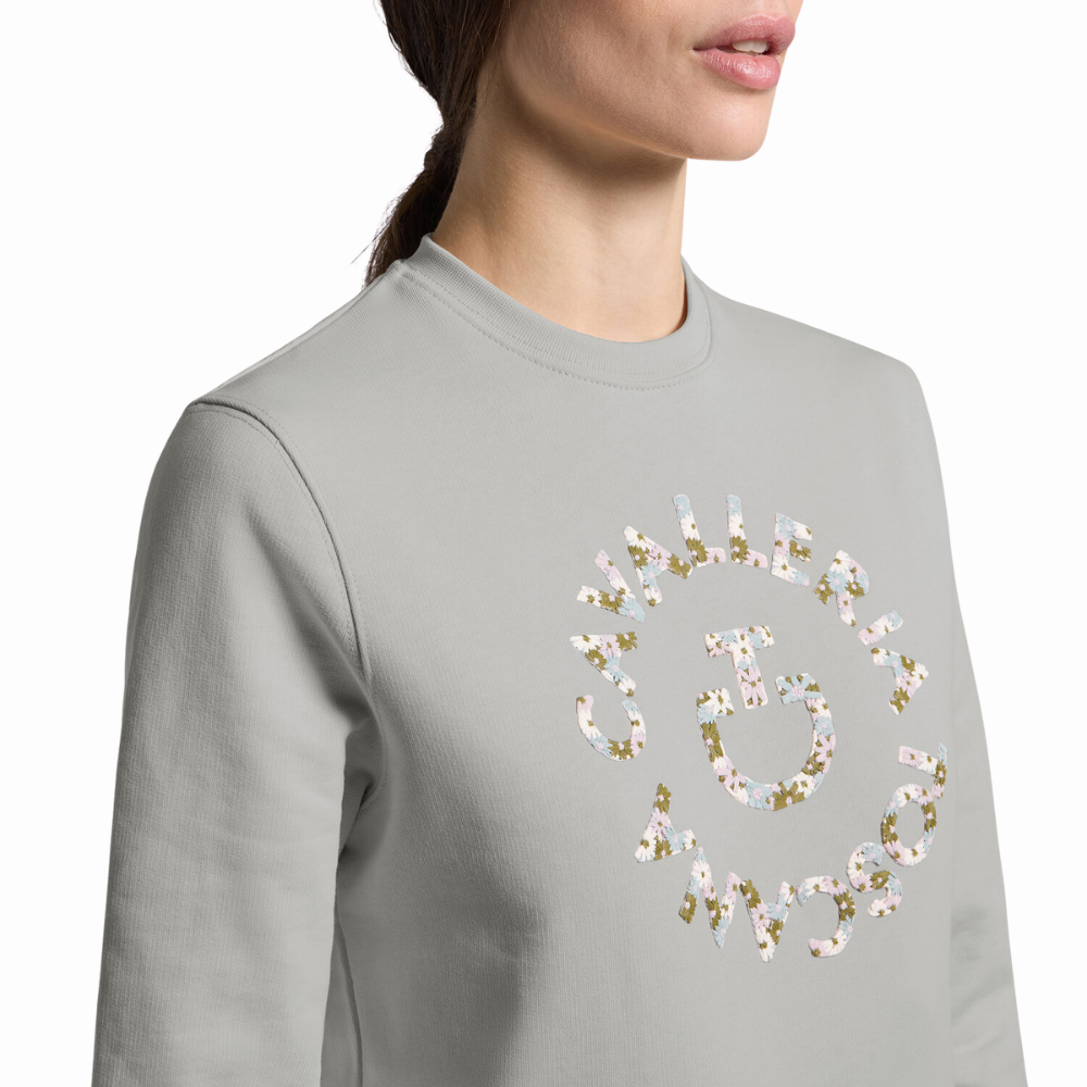 Cavalleria Toscana Damen Crew Neck Sweatshirt Floral Embroidery, Frühjahr/Sommer 2026
