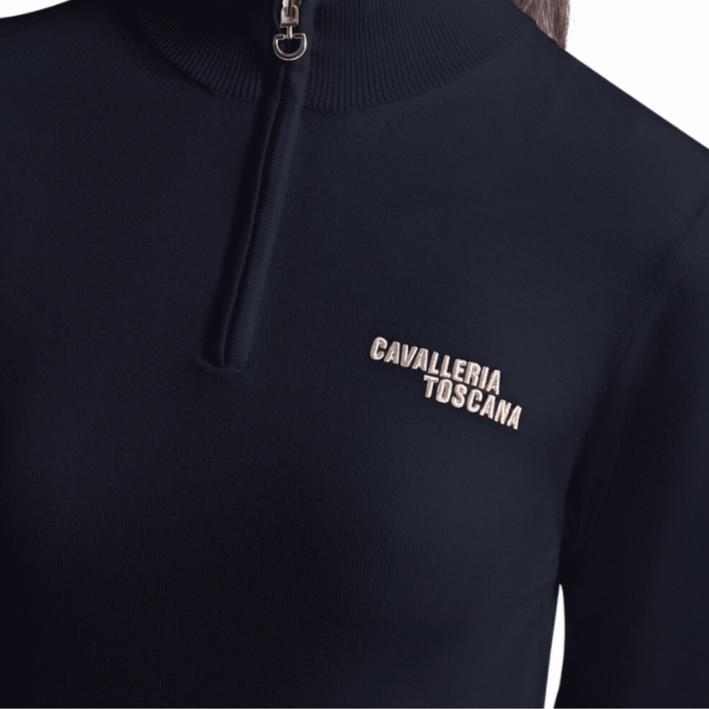 Cavalleria Toscana Damen Merino Half Zip Turleneck Sweater, Frühjahr/Sommer 2026